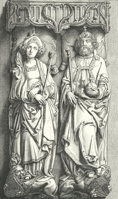 Graf van Hendrik II, Heilige Roomse Keizer, en Cunigunde van Luxemburg, Bamberg Kathedraal, Duitsland door Tilman Riemenschneider